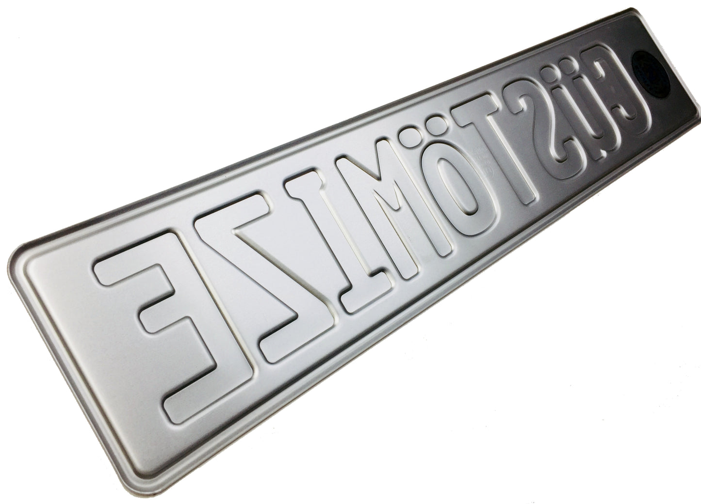 Custom Black German License Plate with Hologram Lettering