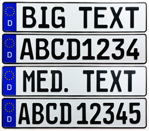 Custom Black German License Plate with Hologram Lettering