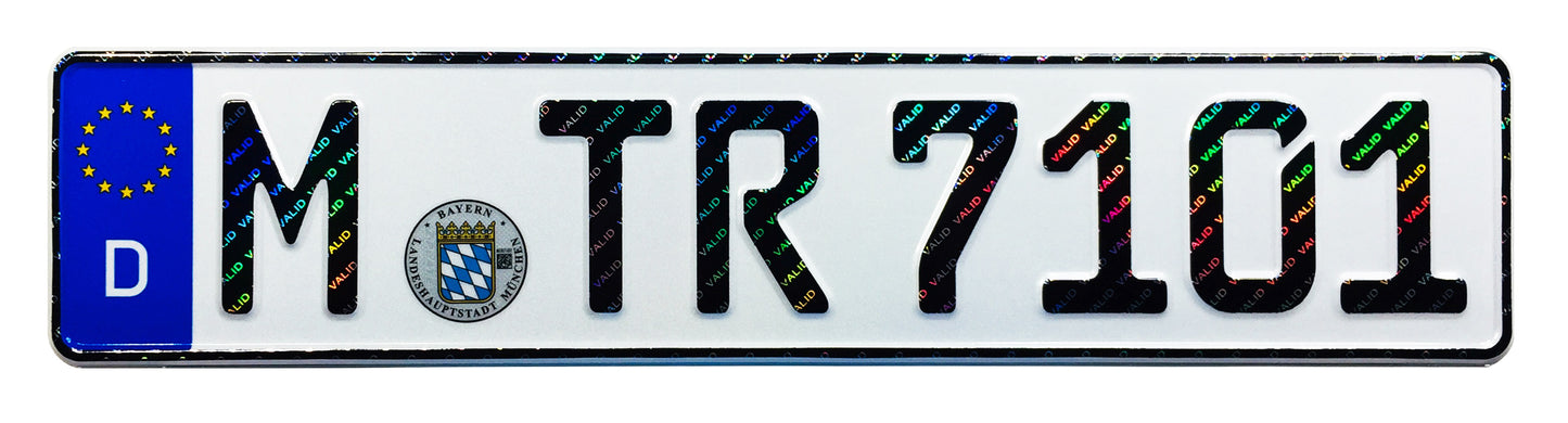 Munich German License Plate with Hologram