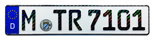 Munich German License Plate with Hologram