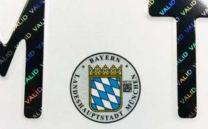 Munich German License Plate with Hologram