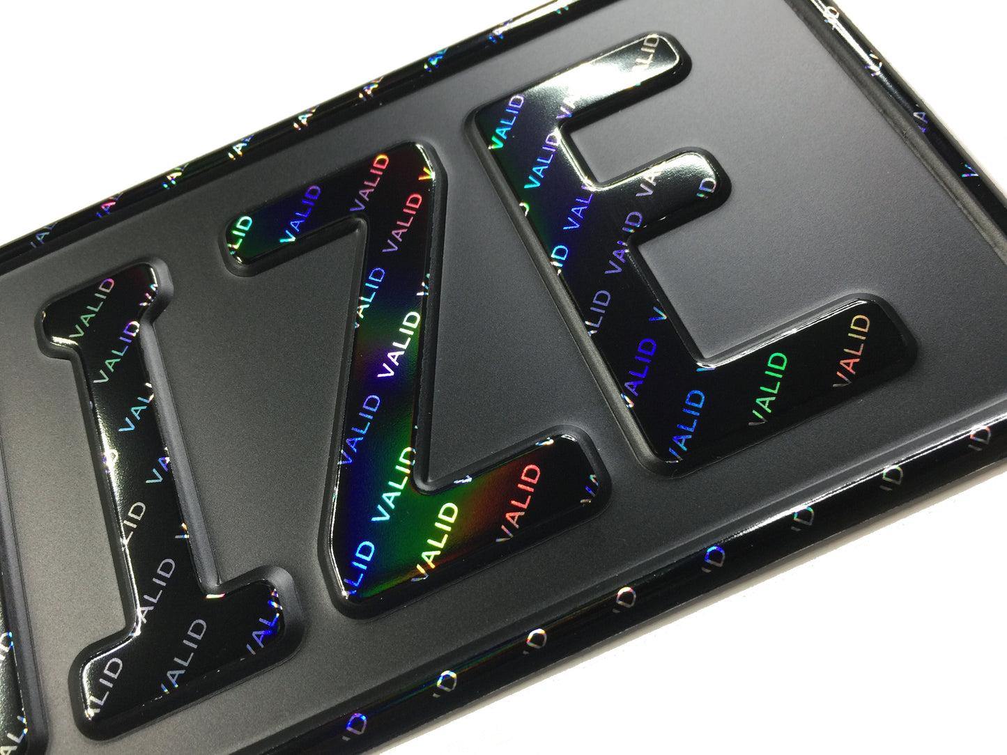 Custom Black German License Plate with Hologram Lettering