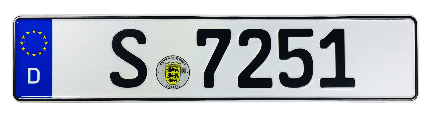 German Police License Plate