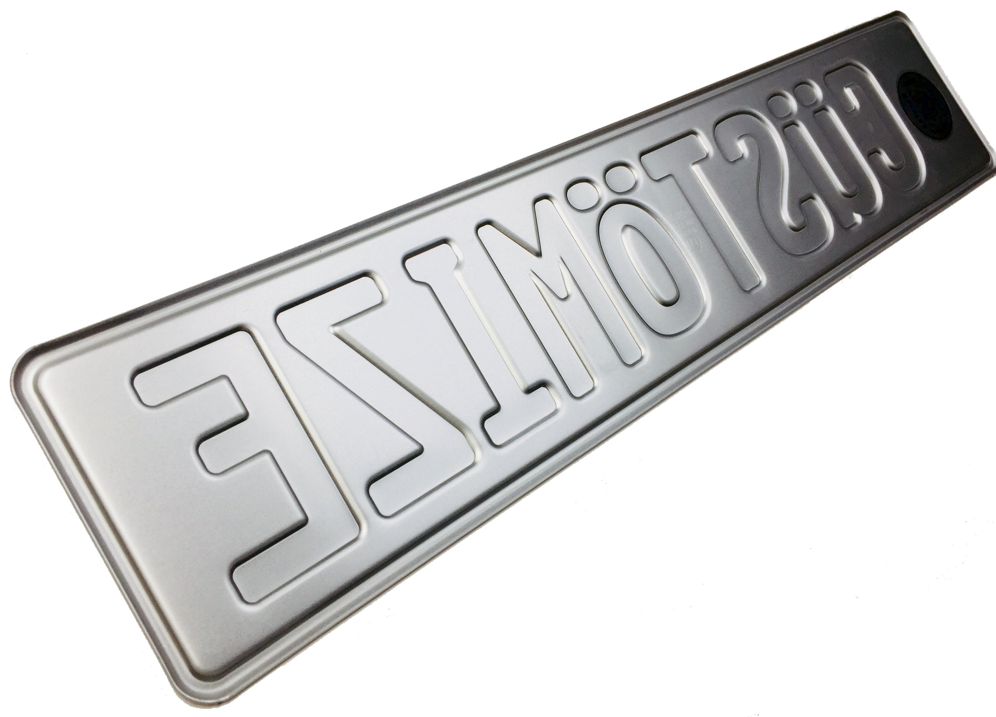 Custom Yellow German License Plate with Hologram Lettering