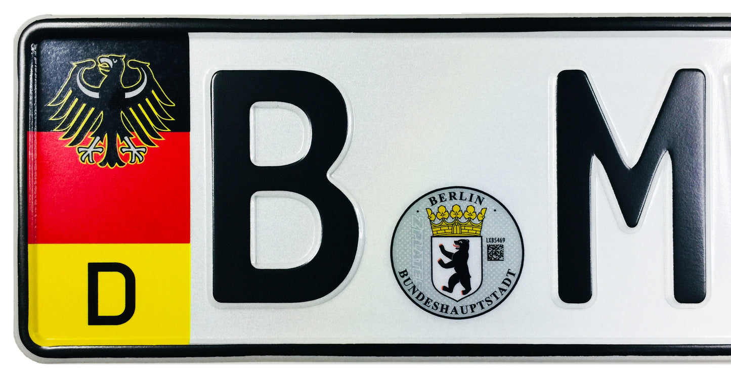 German Coat of Arms Eagle + Flag Plate