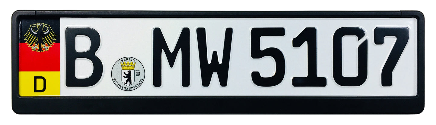German Coat of Arms Eagle + Flag Plate