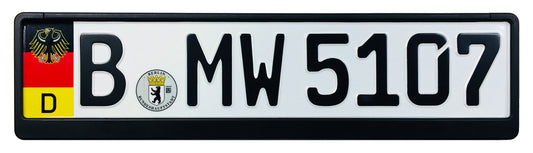 German Coat of Arms Eagle + Flag Plate