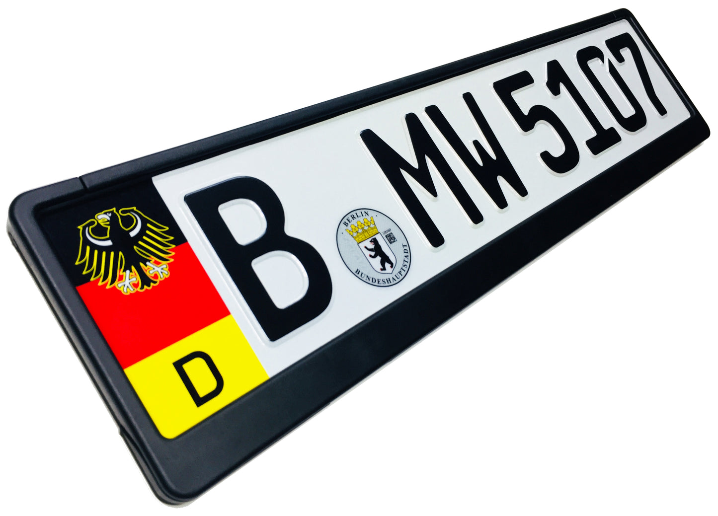 German Coat of Arms Eagle + Flag Plate