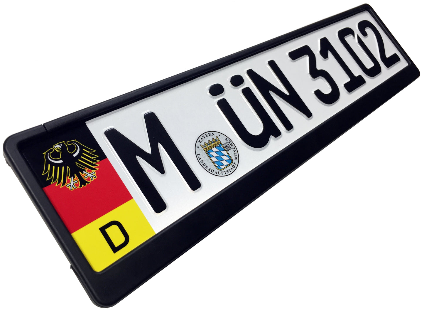 German Coat of Arms Eagle + Flag Plate