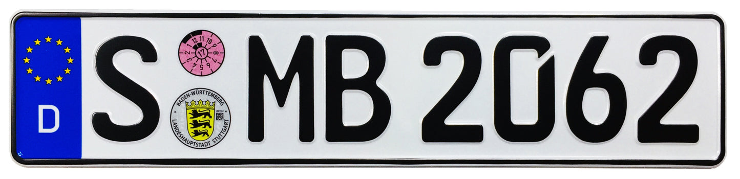 Stuttgart German License Plate for Mercedes-Benz, Porsche
