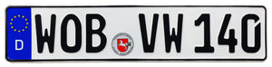 VW Wolfsburg German License Plate