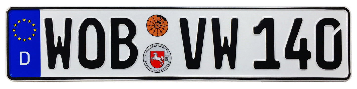 VW Wolfsburg German License Plate