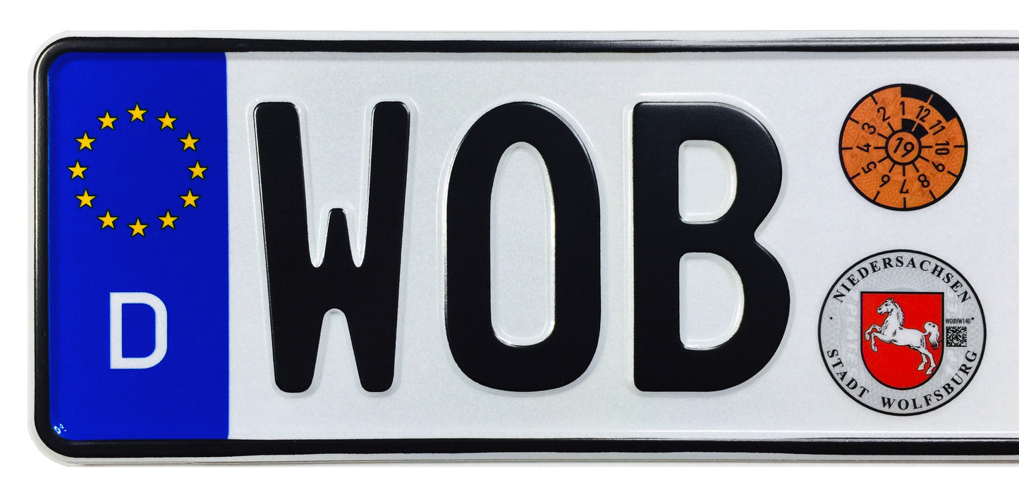 VW Wolfsburg German License Plate