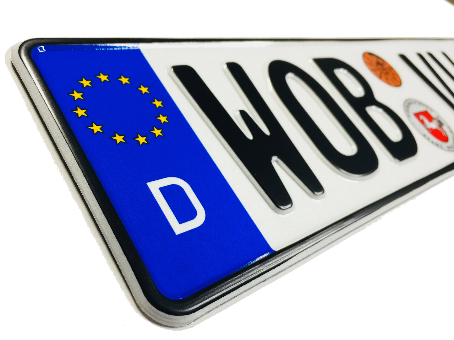 VW Wolfsburg German License Plate