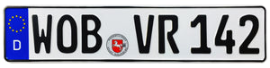 Wolfsburg German License Plate