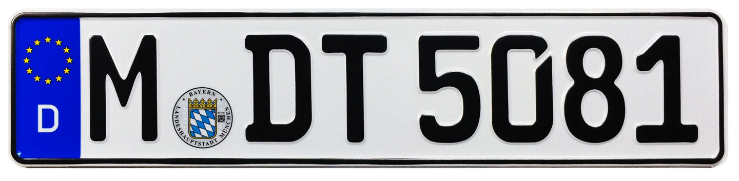 Munich German License Plate