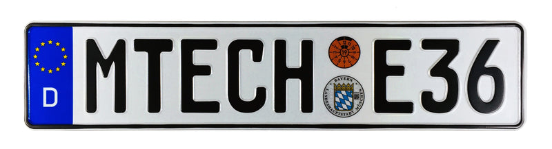MTECH E36 German License Plate compatible with BMW – ZPlates.com