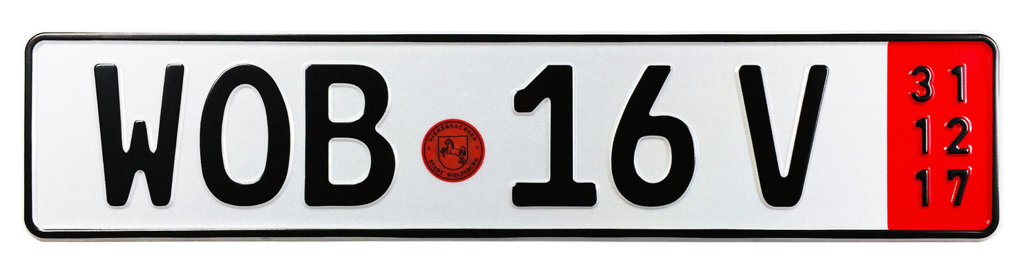 Wolfsburg Export German License Plate for VW