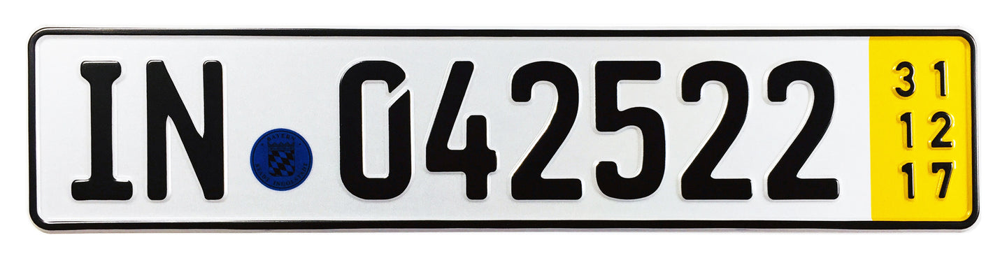 Ingolstadt Temporary German License Plate for Audi