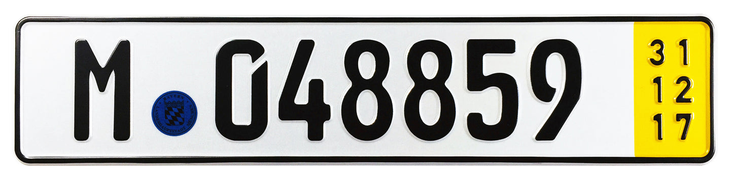 Munich Temporary German License Plate compatible with BMW