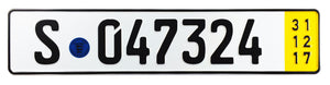 Stuttgart Temporary German License Plate for Mercedes, Porsche