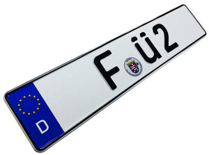 European German License Plate - F Ü 2