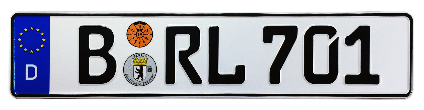 European German License Plate - Berlin