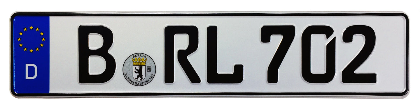 European German License Plate - Berlin