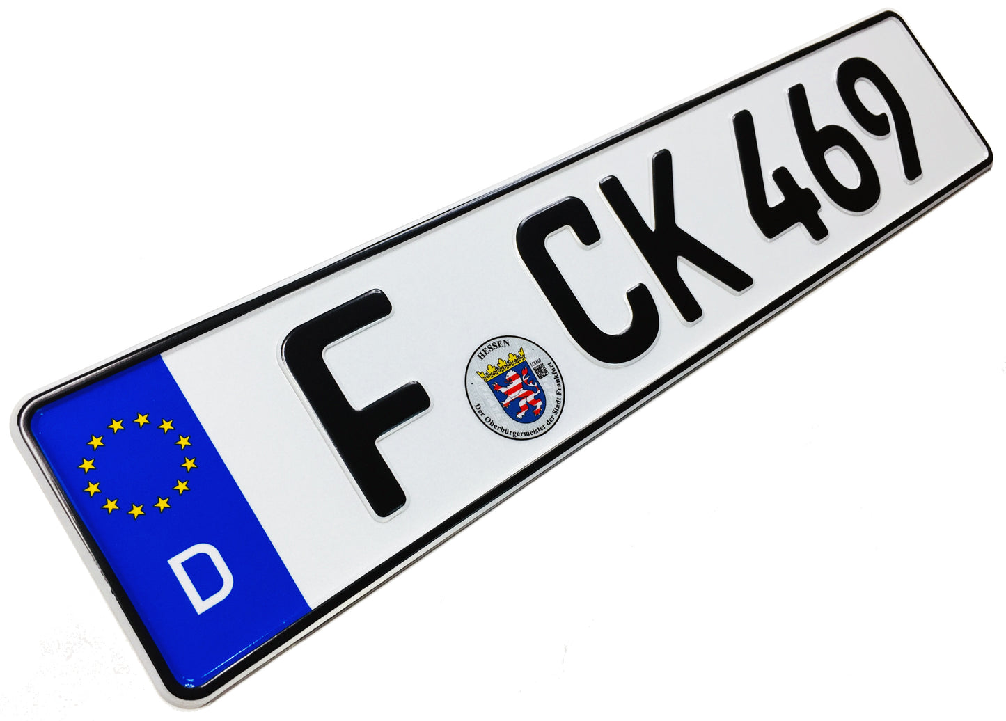 European German License Plate - Frankfurt