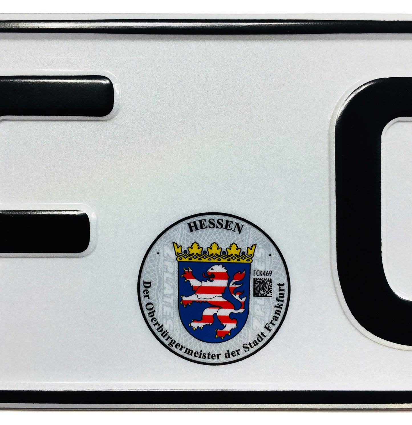 European German License Plate - Frankfurt