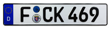 European German License Plate - Frankfurt