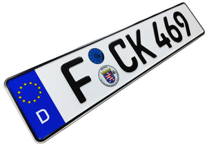 European German License Plate - Frankfurt