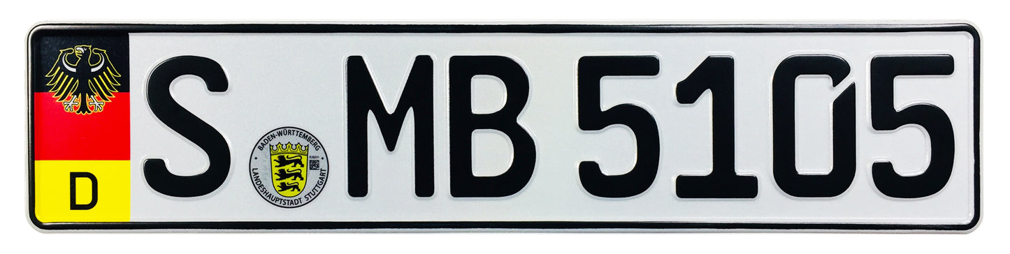 German Coat of Arms Eagle + Flag Plate