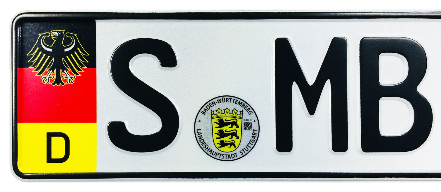 German Coat of Arms Eagle + Flag Plate