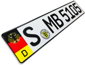 German Coat of Arms Eagle + Flag Plate