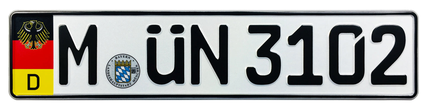 German Coat of Arms Eagle + Flag Plate