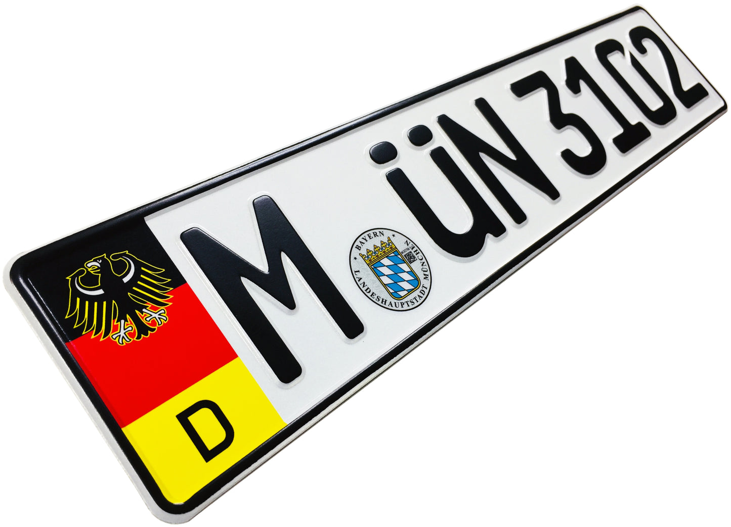 German Coat of Arms Eagle + Flag Plate