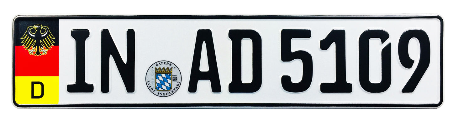 German Coat of Arms Eagle + Flag Plate
