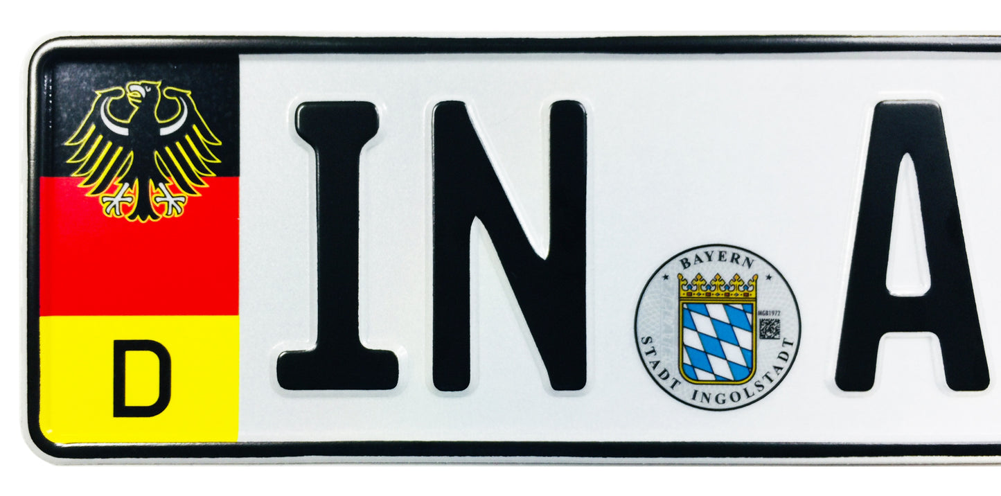 German Coat of Arms Eagle + Flag Plate