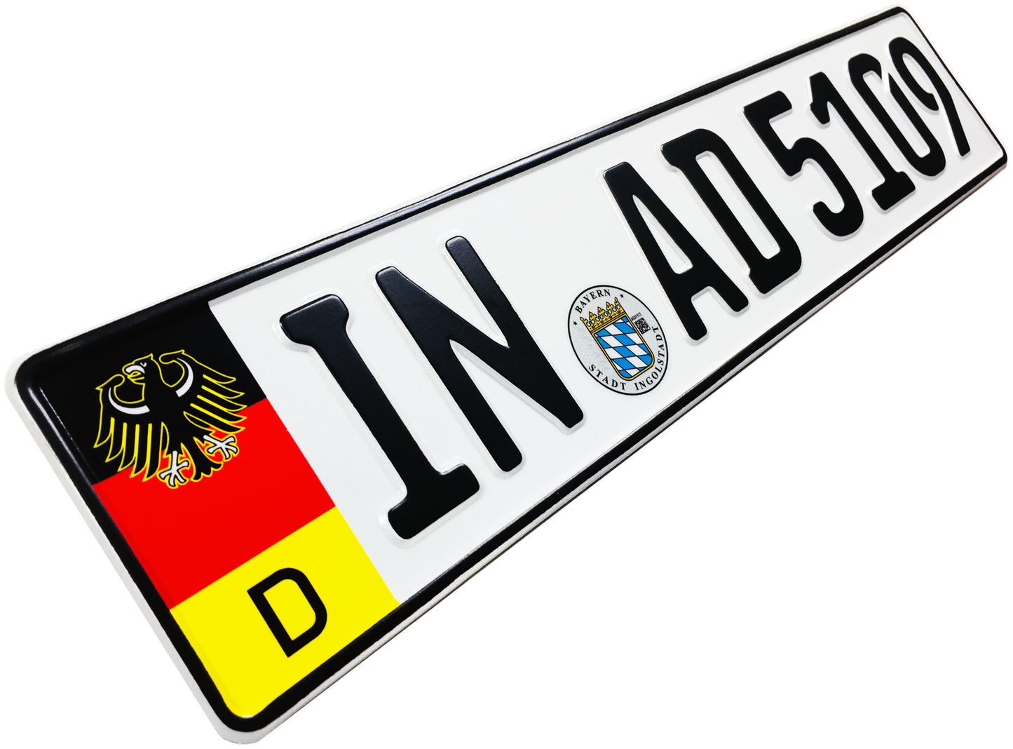 German Coat of Arms Eagle + Flag Plate