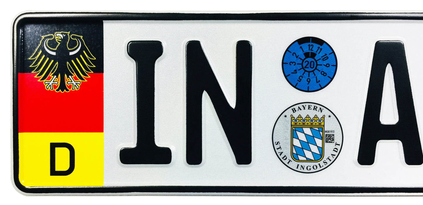 German Coat of Arms Eagle + Flag Plate