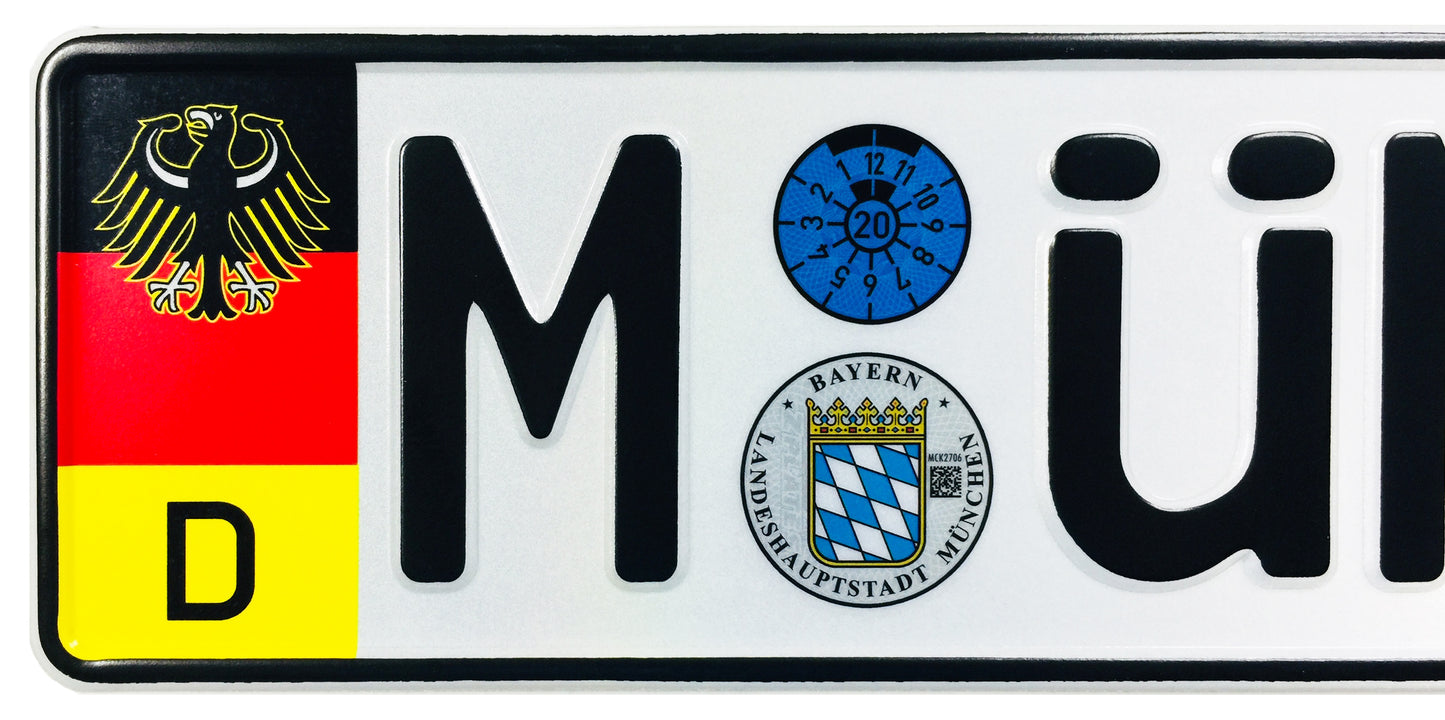 German Coat of Arms Eagle + Flag Plate