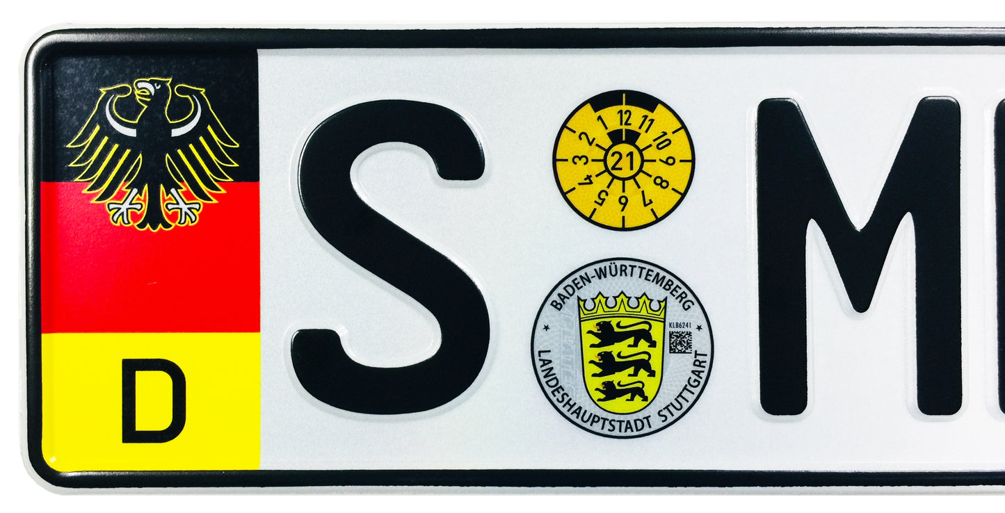 German Coat of Arms Eagle + Flag Plate