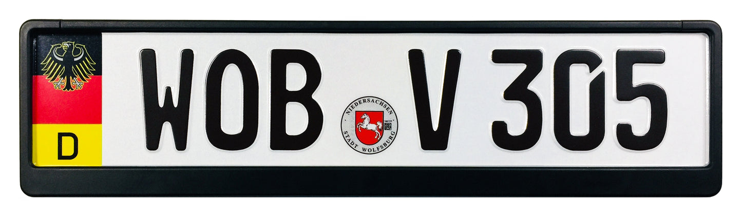 German Coat of Arms Eagle + Flag Plate