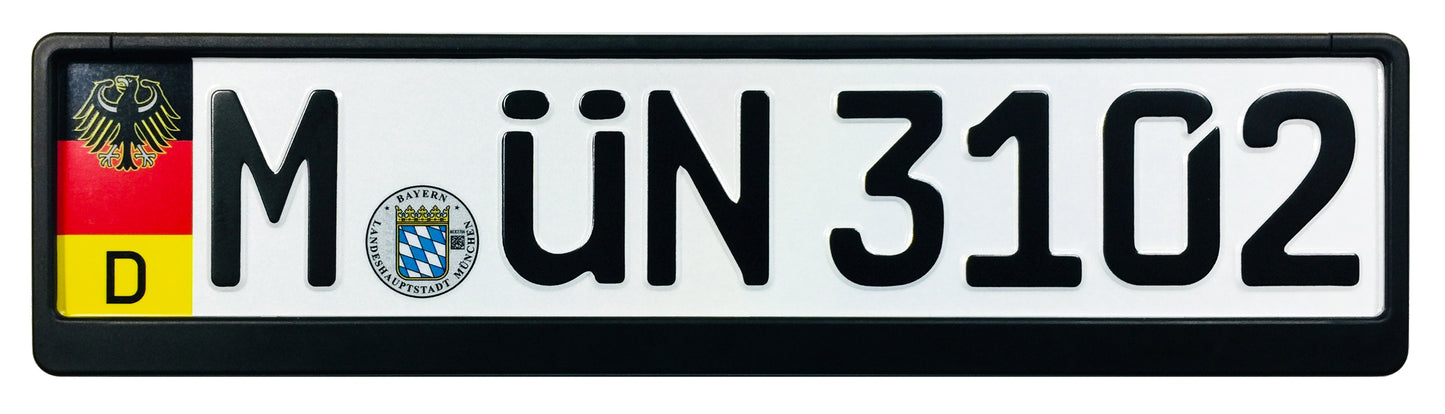 German Coat of Arms Eagle + Flag Plate