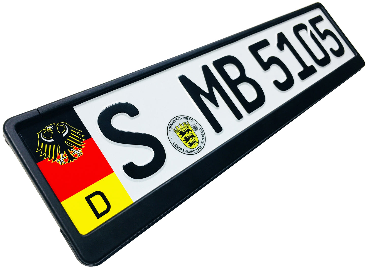 German Coat of Arms Eagle + Flag Plate