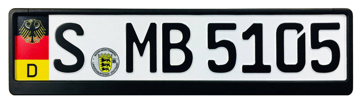 German Coat of Arms Eagle + Flag Plate