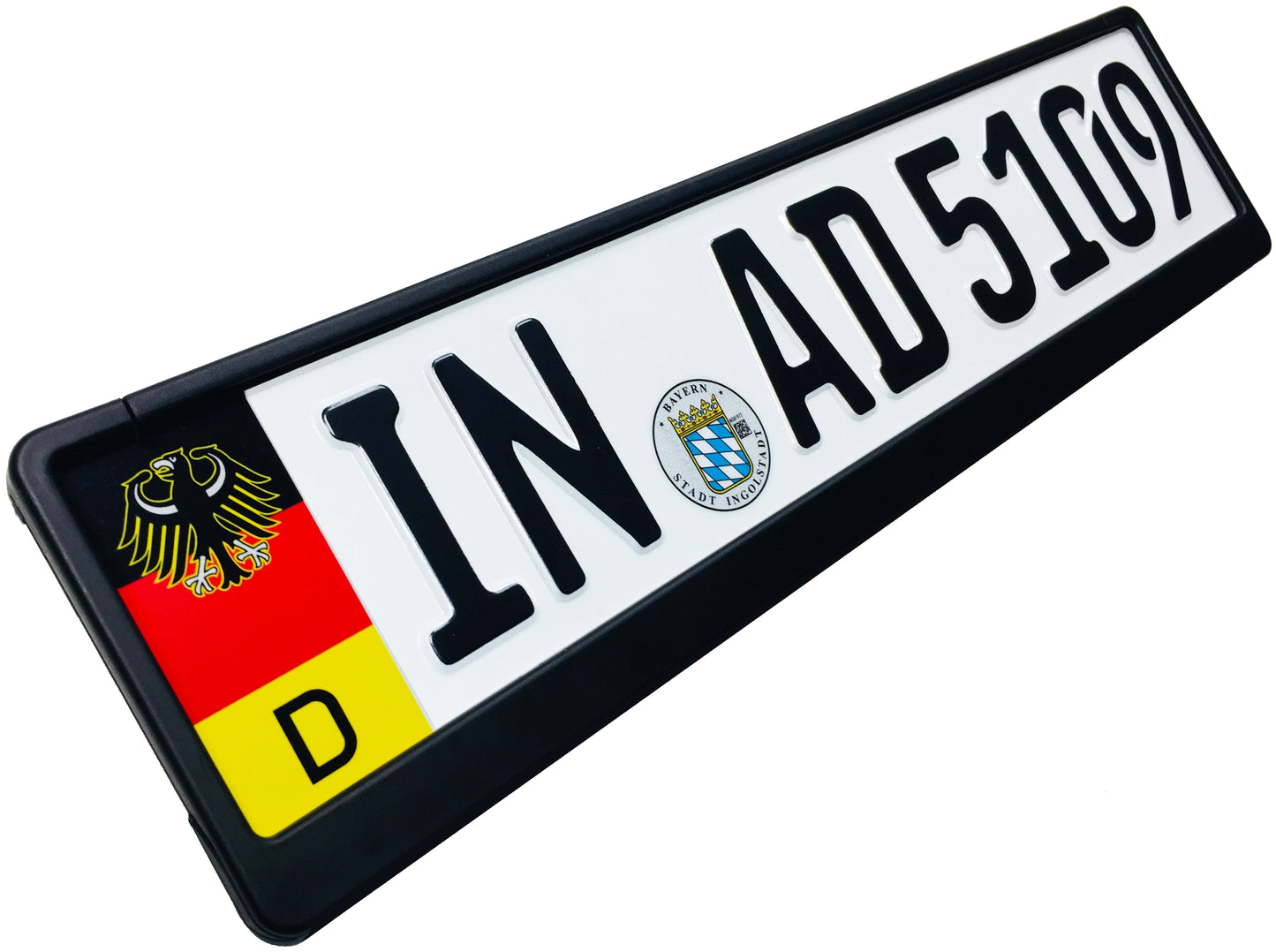 German Coat of Arms Eagle + Flag Plate