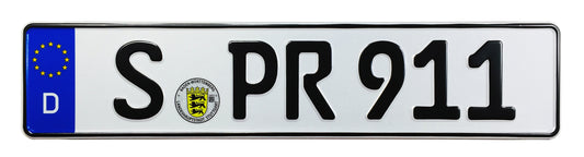 Porsche 911 Front German License Plate