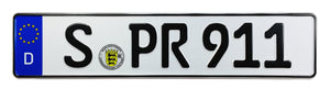 Porsche 911 Front German License Plate